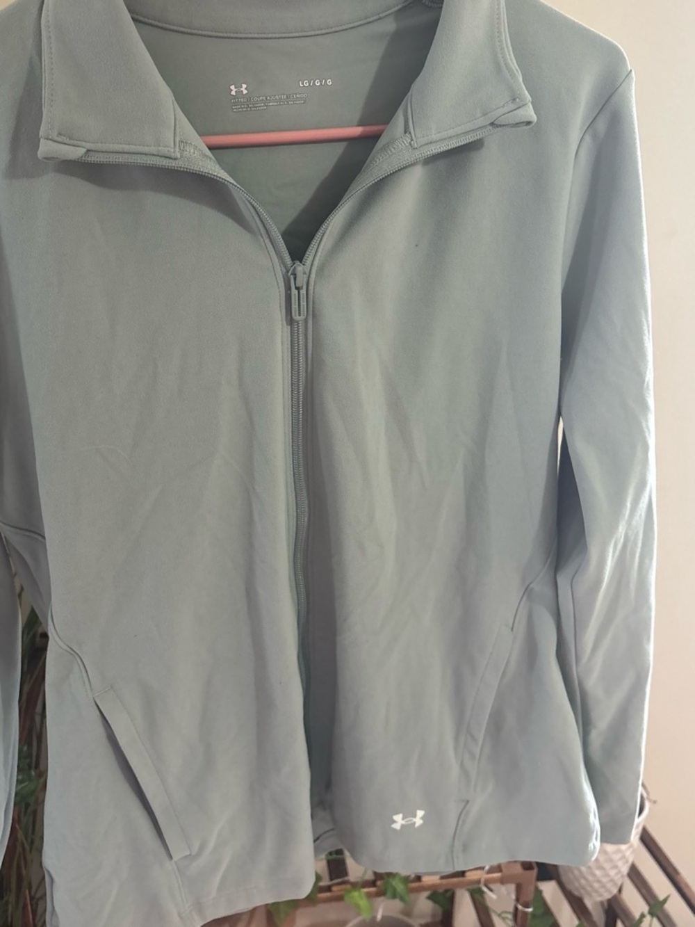Under Armour Sage Green Full-Zip Athletic Jacket